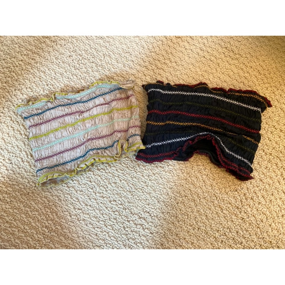 NWOT Free People Smocked Stretch Crop Tube Tops